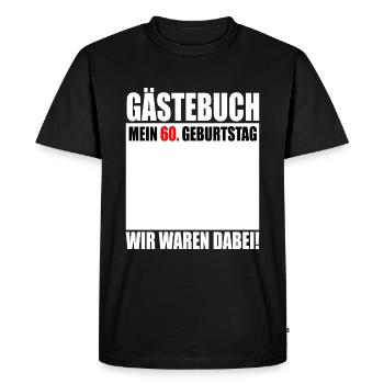 60. Geburtstag Gästebuch 60 Jahre Geschenk - Männer Premium Bio T-Shirt - Schwarz - Vorne - Nico (187cm)