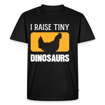 Tiny dinosaurs attract peasant poison - Men's Premium Organic T-Shirt - black - Front - Nico (187cm)