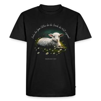 Christliche Kleidung - Jesus, Lamm Gottes Religion - Männer Premium Bio T-Shirt - Schwarz - Vorne - Nico (187cm)