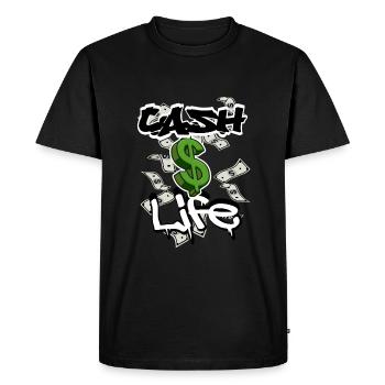 Cash$Life - T-shirt Premium bio Homme - noir - Devant - Nico (187cm)