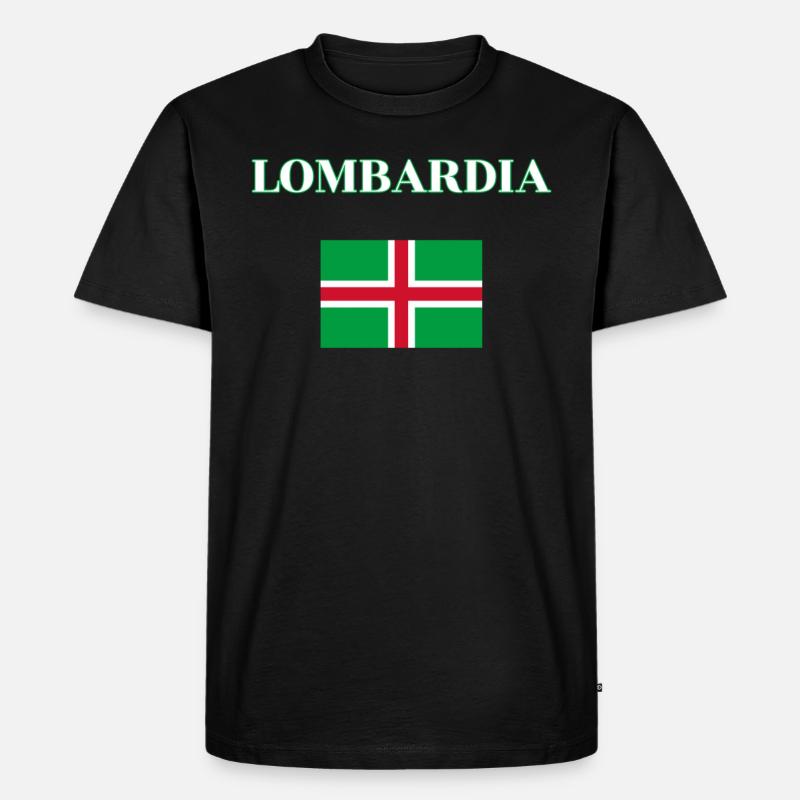 Lombardei Flagge - Männer Premium Bio T-Shirt - Schwarz