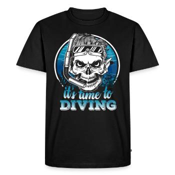 Its time to Dive - Scuba Diving T- shirt - Men's Premium Organic T-Shirt - black - Front - Nico (187cm)