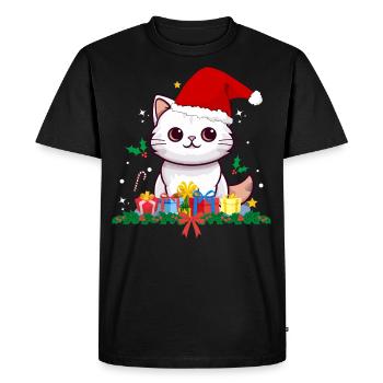 Drôles de chats de Noël - T-shirt Premium bio Homme - noir - Devant - Nico (187cm)