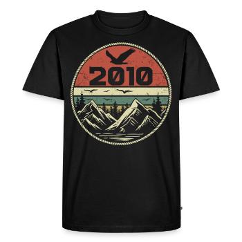 Vintage 2010 Classique 2010 rétro 2010 Cadeau 2010 - T-shirt Premium bio Homme - noir - Devant - Nico (187cm)