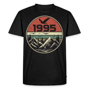Vintage 1995 Classic 1995 Retro 1995 Gift 1995 - Men's Premium Organic T-Shirt - black - Front - Nico (187cm)