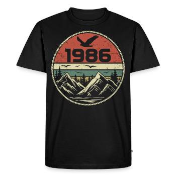 Vintage 1986 Classique 1986 rétro 1986 Cadeau 1986 - T-shirt Premium bio Homme - noir - Devant - Nico (187cm)