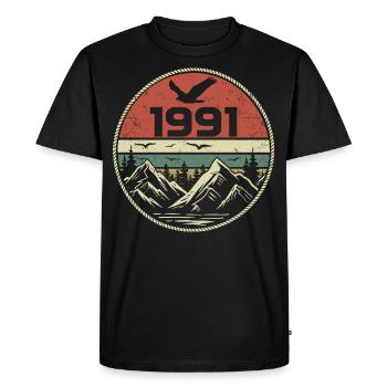 Vintage 1991 Classique 1991 rétro 1991 Cadeau 1991 - T-shirt Premium bio Homme - noir - Devant - Nico (187cm)