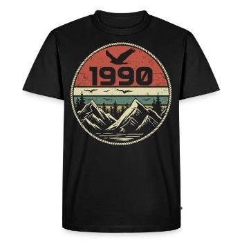 Vintage 1990's Classic 1990's Retro 1990's Gift 1990's - Men's Premium Organic T-Shirt - black - Front - Nico (187cm)
