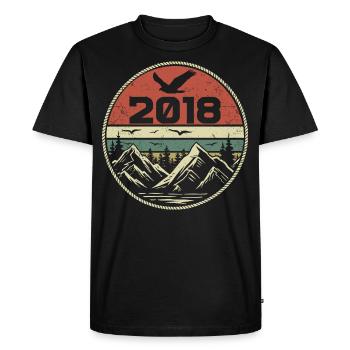 Vintage 2018 Classique 2018 rétro 2018 Cadeau 2018 - T-shirt Premium bio Homme - noir - Devant - Nico (187cm)