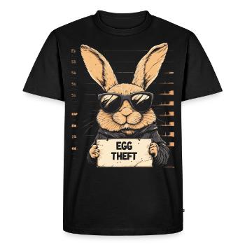 Bunny Egg Thief Easter Bunny Mugshot Police Photo Easter - Men's Premium Organic T-Shirt - black - Front - Nico (187cm)