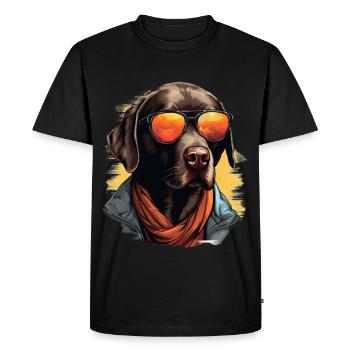 Urban Retriever: Streetwise Labrador Vibes - Men's Premium Organic T-Shirt - black - Front - Nico (187cm)