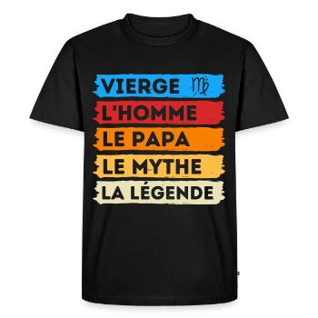 Vierge l' homme le papa cadeau signe astrologique - T-shirt Premium bio Homme - noir - Devant - Nico (187cm)