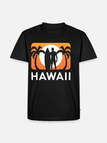 Hawaii Surf Surfer Gift - Men's Premium Organic T-Shirt - black
