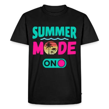 Mode été activé - T-shirt Premium bio Homme - noir - Devant - Nico (187cm)