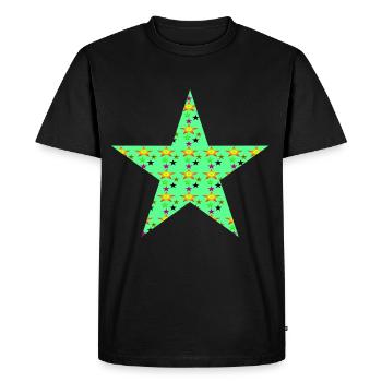 Étoile avec étoiles - T-shirt Premium bio Homme - noir - Devant - Nico (187cm)