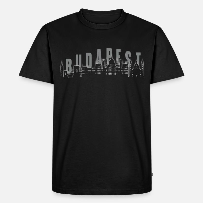 Budapest Skyline - Männer Premium Bio T-Shirt - Schwarz