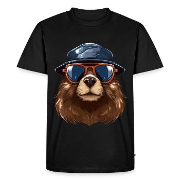Urban Builder Beaver Streetwear | Amateurs de castors - T-shirt Premium bio Homme - noir - Devant - Nico (187cm)