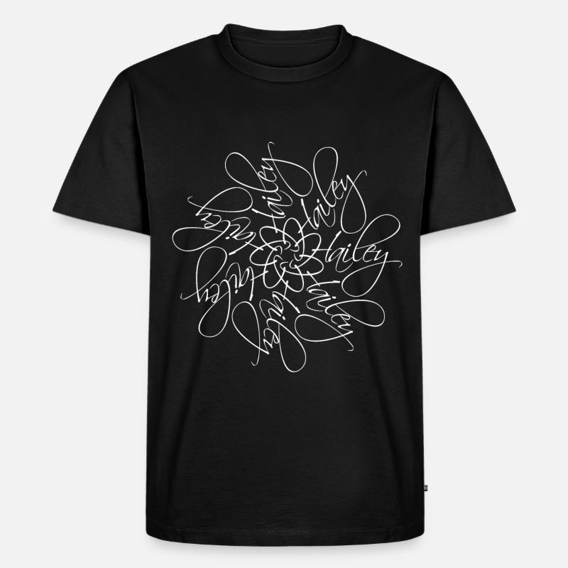Hailey Name Namensmandala - Männer Premium Bio T-Shirt - Schwarz