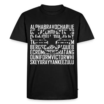 Alphabet Morse Code militaire Radio Amateur Ham Pilot - T-shirt Premium bio Homme - noir - Devant - Nico (187cm)