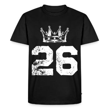 26 Number crown - Men's Premium Organic T-Shirt - black - Front - Nico (187cm)