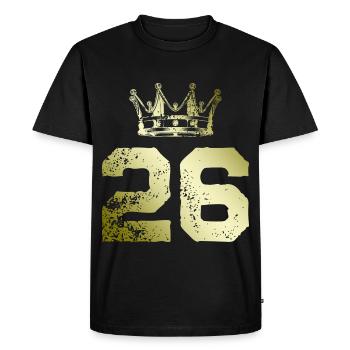 26 Number crown - Men's Premium Organic T-Shirt - black - Front - Nico (187cm)
