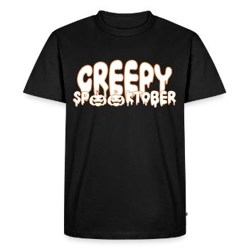 Halloween effrayant spooktober horreur citrouille amusante - T-shirt Premium bio Homme - noir - Devant - Nico (187cm)