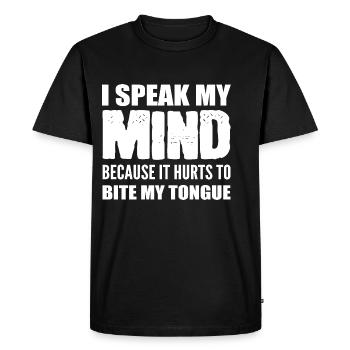 Mon opinion dit personne sociable poison - T-shirt Premium bio Homme - noir - Devant - Nico (187cm)