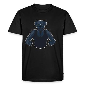 Strong Bulldog Bodybuilder Poison - Men's Premium Organic T-Shirt - black - Front - Nico (187cm)