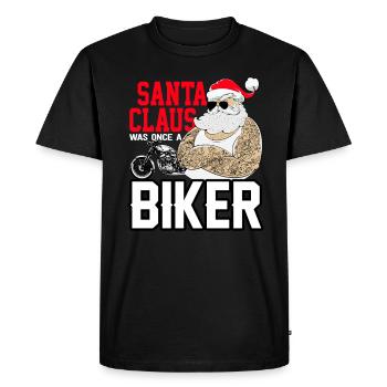 Motocycliste de Noël motard Nicolas - T-shirt Premium bio Homme - noir - Devant - Nico (187cm)