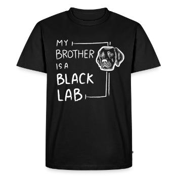 Black Labrador Retriever Gift My Black Lab Brother - Men's Premium Organic T-Shirt - black - Front - Nico (187cm)