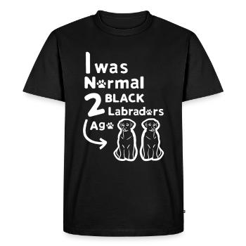 2 Two Black Lab Labrador Retriever Gift Idea Dog - Men's Premium Organic T-Shirt - black - Front - Nico (187cm)
