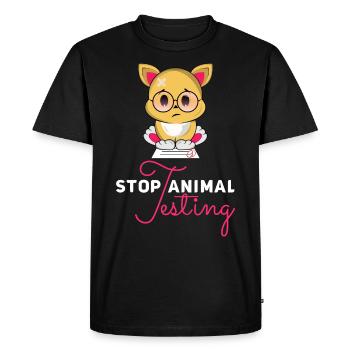 Arrêtez les tests sur les animaux: arrêtez le cadeau des essais sur les animaux - T-shirt Premium bio Homme - noir - Devant - Nico (187cm)