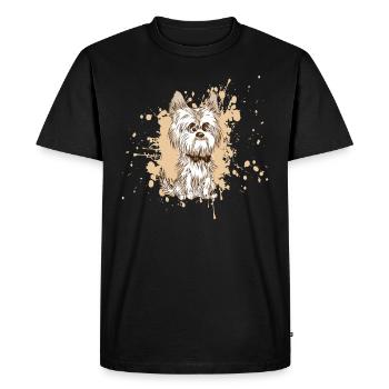 Yorkie Cartoon Cartoon Yorkshire Terrier Cadeau Cadeau - T-shirt Premium bio Homme - noir - Devant - Nico (187cm)