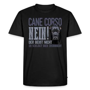 Cane Corso Moloss Mastino Bite Beating Dog - Men's Premium Organic T-Shirt - black - Front - Nico (187cm)