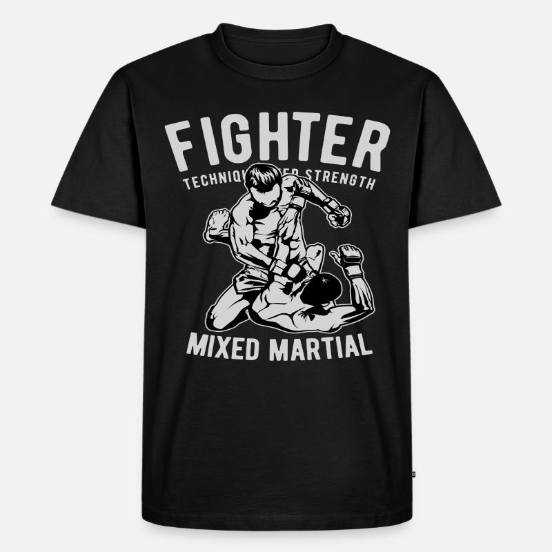 Fighter, MMA, Boxen - Männer Premium Bio T-Shirt - Schwarz