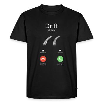 Tee-shirt tuner JDM Tuner Drift Mobile Call - T-shirt Premium bio Homme - noir - Devant - Nico (187cm)