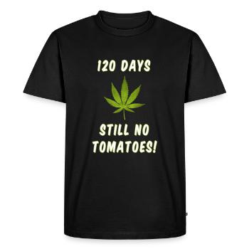 T-shirt Smoker Weed 120 jours sans tomates - T-shirt Premium bio Homme - noir - Devant - Nico (187cm)
