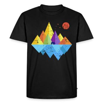 Abstract Camping Bear Nature Camper Gift Idea - Men's Premium Organic T-Shirt - black - Front - Nico (187cm)