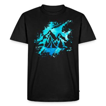 Camping Mountains Tent Nature Camper Gift Idea Art - Men's Premium Organic T-Shirt - black - Front - Nico (187cm)