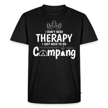 No Therapy Just Camping Camper Gift Idea - Men's Premium Organic T-Shirt - black - Front - Nico (187cm)