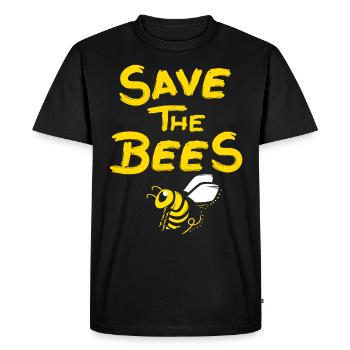 Save The Bees Naturalist Environmentalist Gift - Men's Premium Organic T-Shirt - black - Front - Nico (187cm)