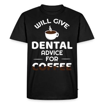 Coffee Dentist Dental Advice Hygienist Hygiene - Men's Premium Organic T-Shirt - black - Front - Nico (187cm)