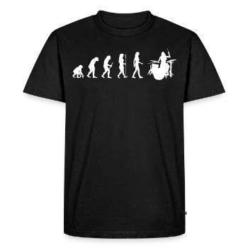 Evolution Woman Drums Drummer Gift Drumming - Men's Premium Organic T-Shirt - black - Front - Nico (187cm)