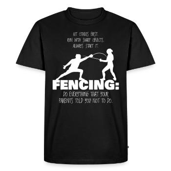 Épée de cadeau d'escrimeur drôle de parents de sport de sport - T-shirt Premium bio Homme - noir - Devant - Nico (187cm)