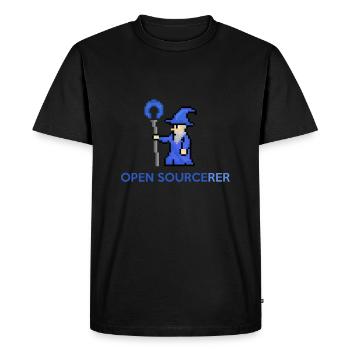 Open Source Sorcerer Programmierer T-Shirt - Männer Premium Bio T-Shirt - Schwarz - Vorne - Nico (187cm)