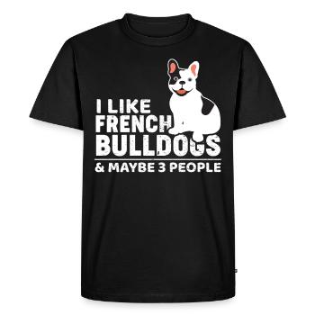 J'aime le cadeau pour animaux de compagnie Frenchie Dog Bulldog Frenchie Dog - T-shirt Premium bio Homme - noir - Devant - Nico (187cm)