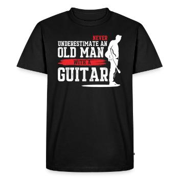 Guitariste guitariste basse électrique vieil homme - T-shirt Premium bio Homme - noir - Devant - Nico (187cm)