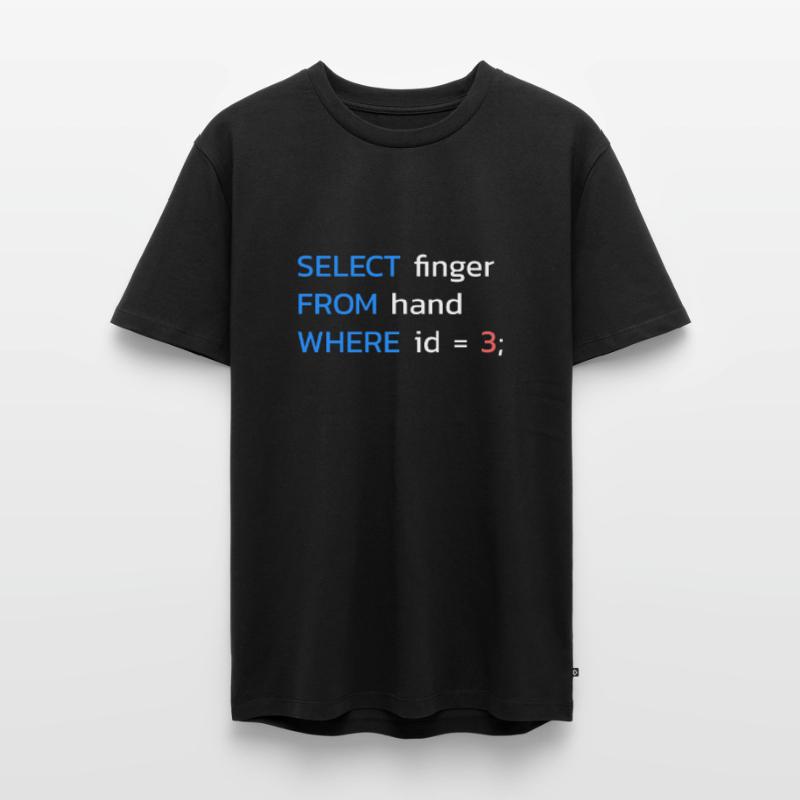 Lustiges SQL Mittelfinger Programmierer Männer Premium Bio T-Shirt