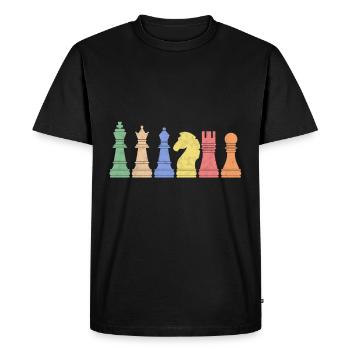 Joueur d'échecs - T-shirt Premium bio Homme - noir - Devant - Nico (187cm)