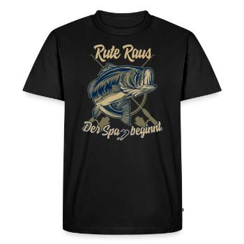 T-shirts de pêcheur à la ligne - T-shirt Premium bio Homme - noir - Devant - Nico (187cm)